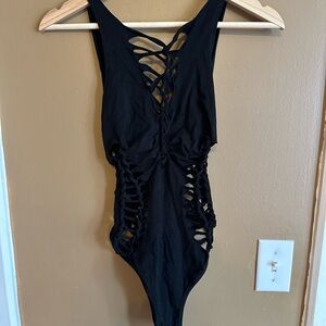Rave outfit hand tied bodysuit